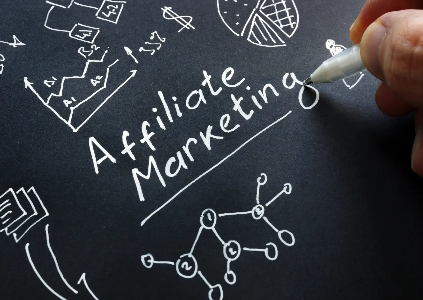 blackboard with affiliate marketing written on it